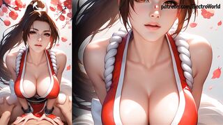 Mai Shiranui sexually masturbates and has an orgasm