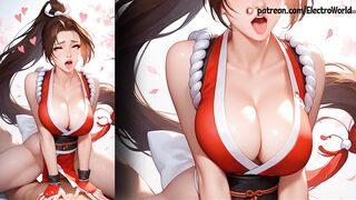 Mai Shiranui sexually masturbates and has an orgasm