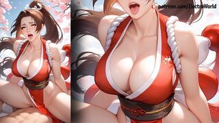 Mai Shiranui sexually masturbates and has an orgasm