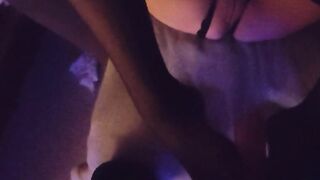 Lingerie Lovers - Dark Mode POV Standing Footjob with Beaver Background