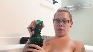 BBW step mom MILF smoking 420 fetish wet in the bathtub