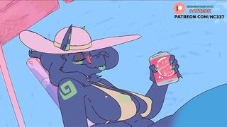 FUTANARI FURRY GIRL LOVE THIS SPECIAL BERACH DRINK | FUTA FURRY HENTAI ANIMATION 4K 60FPS