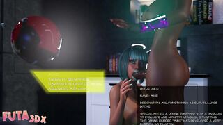 Futa3dX - Horny Blue Hair Bitch Wants To Suck On Futa Cock