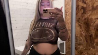 MILF With Big Tits Does A TRANSPARENT Try On Haul In A Fittingroom