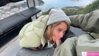 Public extreme!! Sucking dick and fucking boyfriend in Gondola Ride