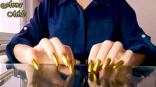 Tapping Nails Golden Nails