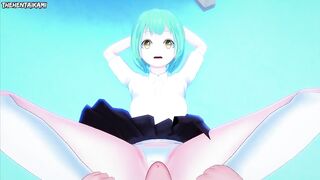 Yuki Kusakabe from Demi-chan wa Kataritai Gives You A Footjob Hentai POV