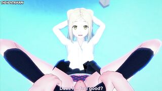 Hikari Takanashi from Demi-chan wa Kataritai Gives You A Footjob Hentai POV