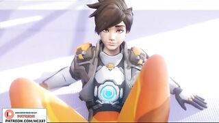 THE HOTTEST TRACER FOTJOB TRANING POV | OVERWATCH HENTAI ANIMTION 4K 60FPS