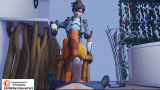 THE HOTTEST TRACER FOTJOB TRANING POV | OVERWATCH HENTAI ANIMTION 4K 60FPS