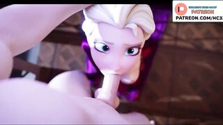 ELSA FROZENN DO A PERFECT BLOWJOB HENTAI ANIMATED STORY 4K