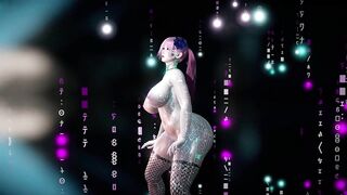 3D BBW hot Japanese stripper shaking her huge ass