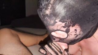 Encasement Blowjob with Nylon Mask