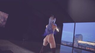 3D cute anime slut shaking her boobs