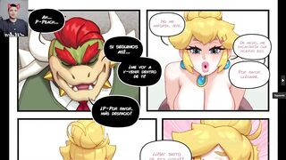 Peach wants to fuck her boss Bowser's gigantic cock with her little pussy