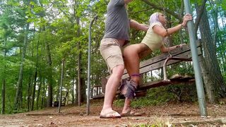 Cheating Hotwife gets fucked outdoors by her bull while her husband is at work