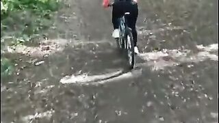 A Bike Ends with a Hot Blowjob in the Forest