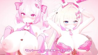 ミャオスティア＆リリーラビィ_並んで生ハメ＆パイズリ_HD_sub