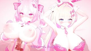 ミャオスティア＆リリーラビィ_並んで生ハメ＆パイズリ_HD_sub