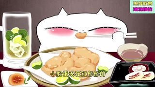 Food animation: A greedy cat who has become a heavy lemon lover! Is this the feeling of being electr