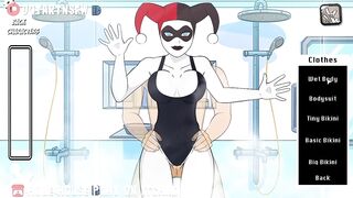 Classic Harley Quinn Fucked In The Shower Against The Glass - Hole House Game