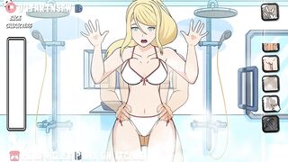 Samus Fucked In The Shower Against The Glass - Hole House