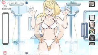 Samus Fucked In The Shower Against The Glass - Hole House