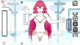 Rias Gremory Fucked In The Shower Against The Glass - Hole House Game