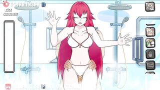 Rias Gremory Fucked In The Shower Against The Glass - Hole House Game