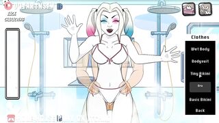 Harley Quinn Fucked In The Shower Against The Glass - Hole House Game