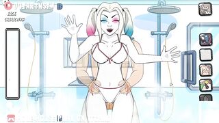 Harley Quinn Fucked In The Shower Against The Glass - Hole House Game