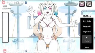 Harley Quinn Fucked In The Shower Against The Glass - Hole House Game