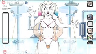 Harley Quinn Fucked In The Shower Against The Glass - Hole House Game