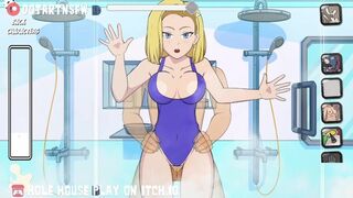 Android 18 Fucked In The Shower Against The Glass - Hole House Game