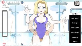 Android 18 Fucked In The Shower Against The Glass - Hole House Game