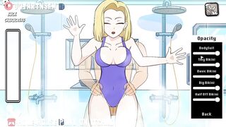 Android 18 Fucked In The Shower Against The Glass - Hole House Game