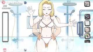 Android 18 Fucked In The Shower Against The Glass - Hole House Game