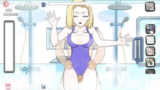 Android 18 Fucked In The Shower Against The Glass - Hole House Game