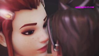 TRACER Punished By Brigitte - Hot Domina And Slave 3D Animation