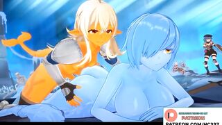 BIG ASS SLIME GIRL FUCKED BY FUTANARI IN THE DUNGEON AND GETTING CREAMPIE - FUTA HENTAI ANIMATION