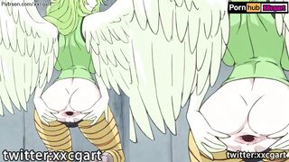 One Piece Hentai - Monet Bird hand job big Bird