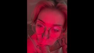 Pierced and Tatted Blonde Goth Girl BoogieRae sucks your dick on her knees POV