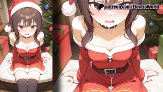 Megumin wet kissing and penetration on the toilet!