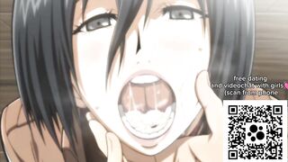 Mikasa Ackerman sucks cock, mouth full of cum, she likes it - Attack On Titan Hentai Uncensored