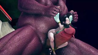 3d animation - huge monster fuck the arabian princess