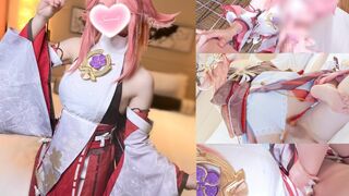 GenshinImpact Yae Miko Big tits Cosplayer femdom sex